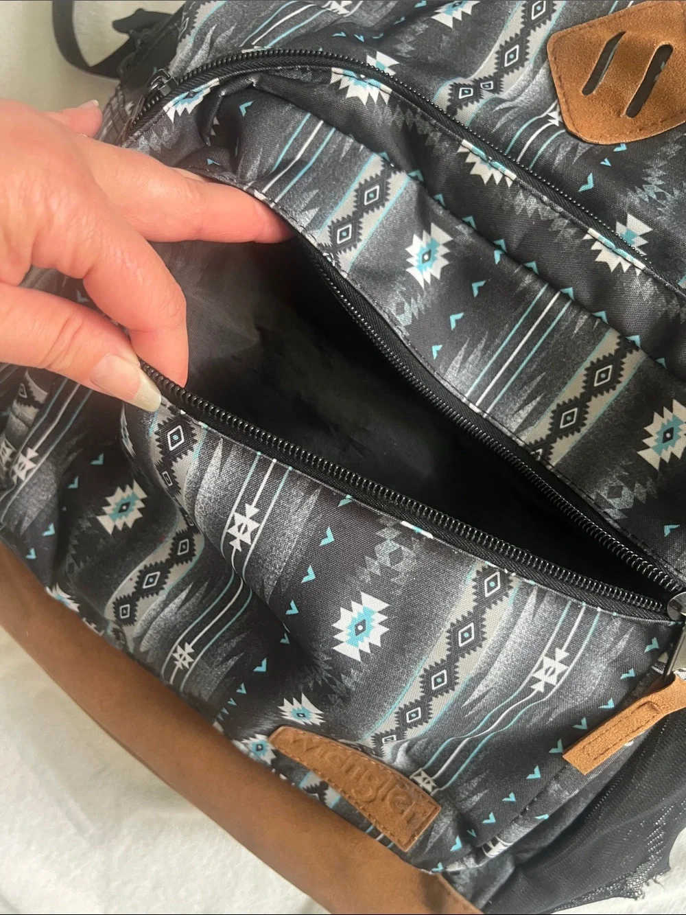 Wrangler Black Aztec-Pattern Backpack